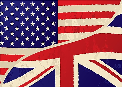 美国,英国,低劣,旗帜