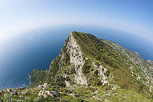 山,海洋,卡普里岛,坎帕尼亚区,意大利