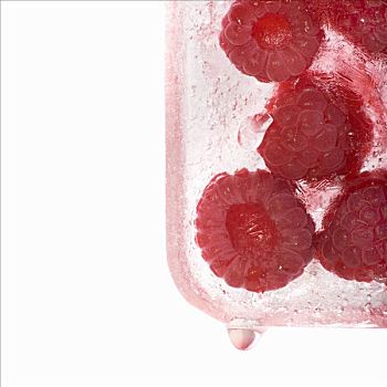树莓,冰块