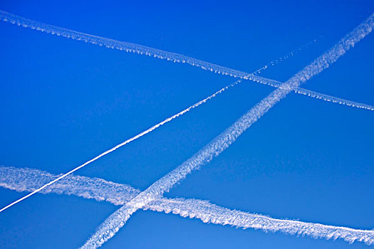 飞行云,喷气式飞机,飞机,蓝天,德国,欧洲