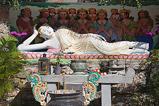 卧佛,雕塑,西部,寺院,香港