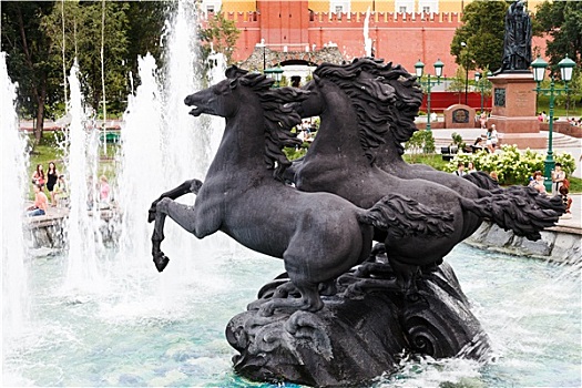 喷泉,花园,莫斯科