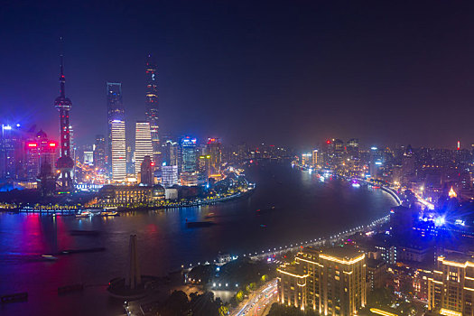 航拍上海城市风光