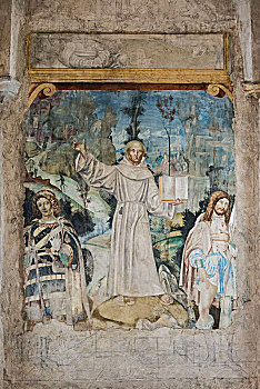文艺复兴,壁画,圣玛丽亚教堂,贝林佐纳,提契诺河,瑞士