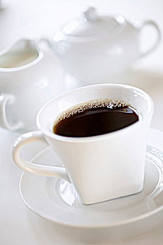 咖啡杯,白色,大杯,碟,奶油