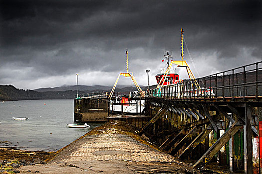 船,码头,湖,苏格兰