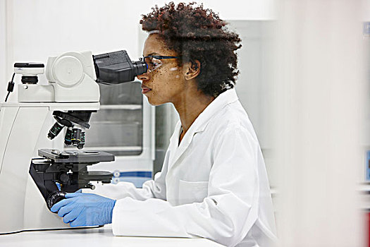 科学家,显微镜,实验室