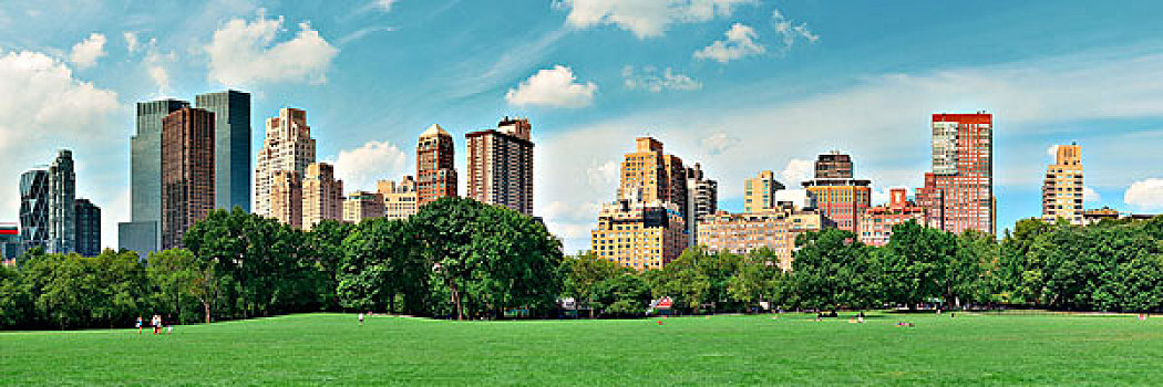 中央公园,春天,天际线,曼哈顿中城,纽约