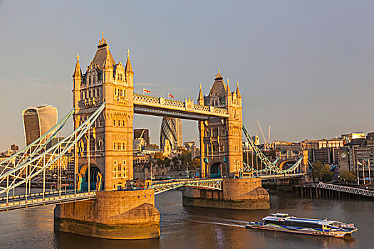 英格兰,伦敦,塔桥,天际线