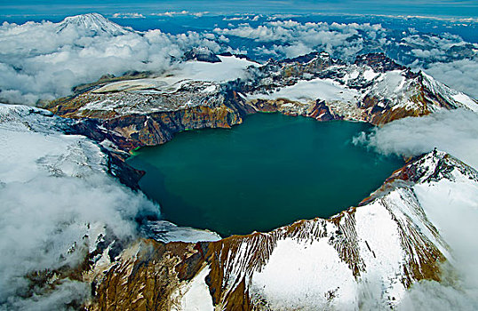 火山湖,卡特麦国家公园,阿拉斯加,美国