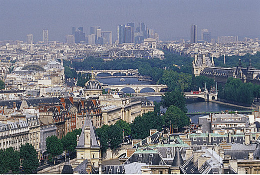 俯视,巴黎,赛纳河,河,法国