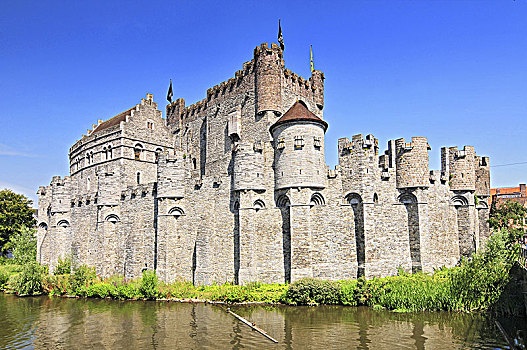 城堡,根特,比利时,中世纪