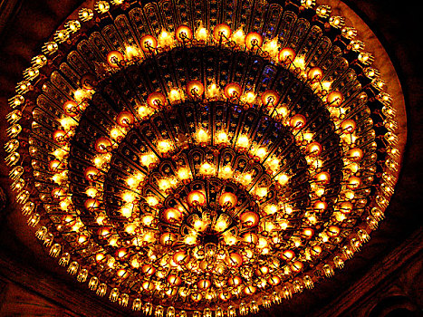 吊灯,天花板,住房,放置,圣坛,女神,长,节日,加尔各答,印度,十月,2007年