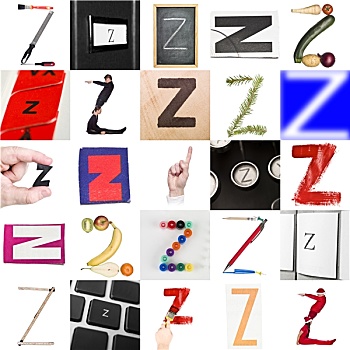 抽象拼贴画,字母z