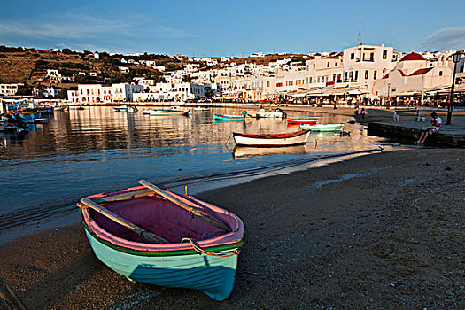 船,港口,米克诺斯岛,希腊