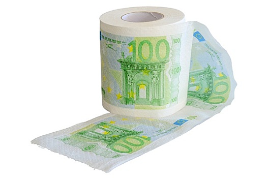 货币,100欧元,卫生纸