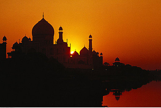 泰姬陵,日落,印度