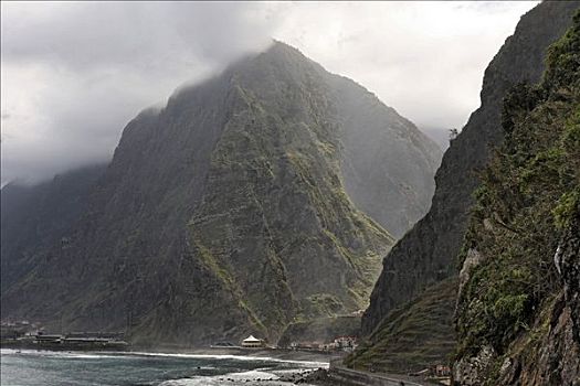 风景,悬崖,北海岸,马德拉岛,葡萄牙