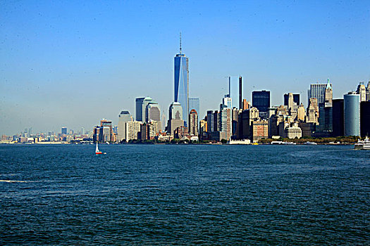 美国纽约曼哈顿岛世贸大厦