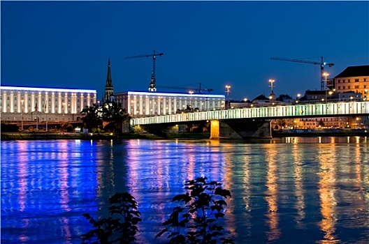 桥,上方,多瑙河