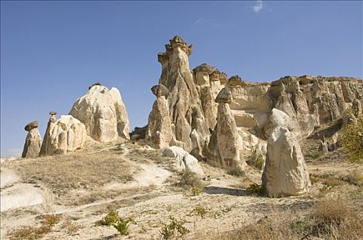 岩石构造,仙人烟囱岩,山谷,卡帕多西亚,土耳其