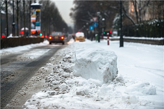 汽车,积雪,暴风雪