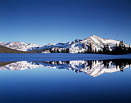 加利福尼亚,内华达山脉,优胜美地国家公园,顶峰,反射,山中小湖,高,大幅,尺寸