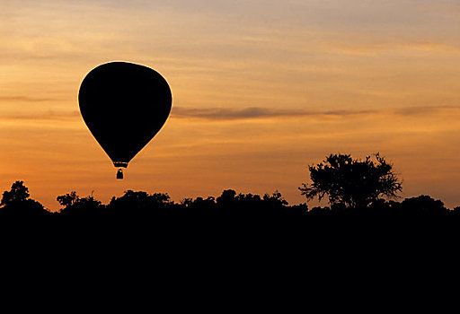 肯尼亚,马赛马拉,日出,热气球