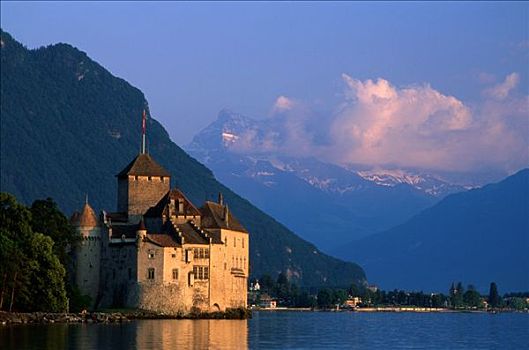 城堡,日内瓦湖,蒙特勒,日内瓦,瑞士