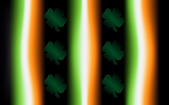 爱尔兰,旗帜,彩色,三叶草,背景