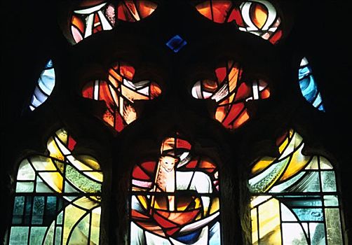 彩色玻璃窗,教堂,诺丁汉郡,艺术家