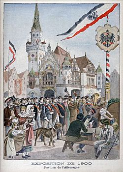 德国人,亭子,展示,19世纪,巴黎,艺术家,未知