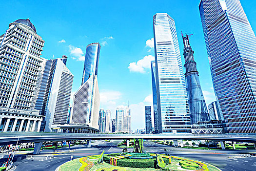 现代办公室,建筑,上海,蓝天