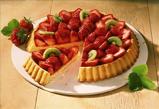 草莓,果馅饼,猕猴桃,蛋糕盘