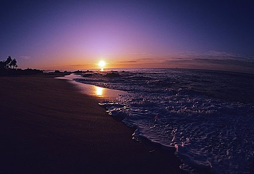 海滩,日落,卡波圣卢卡斯,北下加利福尼亚州,墨西哥