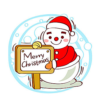 插画,雪人,衣服,圣诞老人,标牌