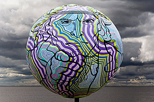 球体,雕塑,全球变暖