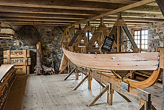 木船,工作间,要塞,露易斯堡,布雷顿角岛,新斯科舍省,加拿大