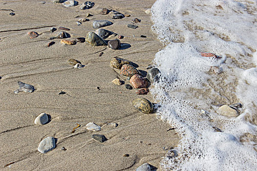 鹅卵石,海浪