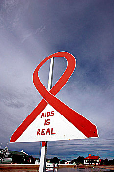 乡村,艾滋病,标识,靠近,道路,西北省,南非
