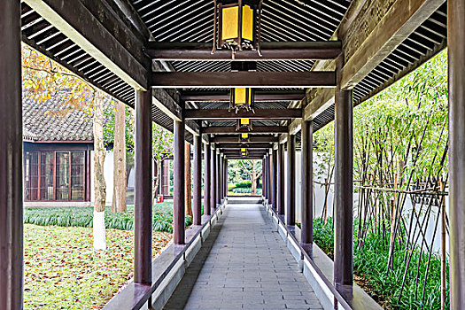 中式建筑长廊