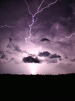 极限,闪电,砧座,风暴,内布拉斯加州,美国