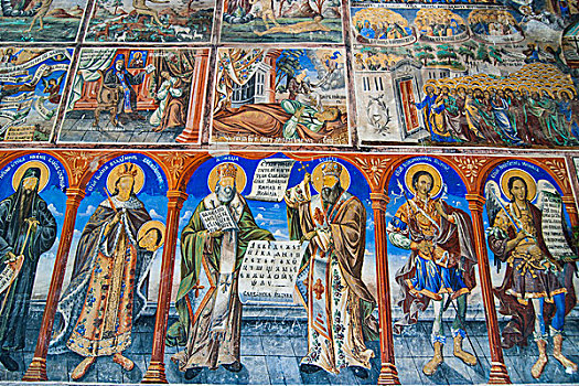 东正教,壁画,圣徒,寺院,马其顿,欧洲
