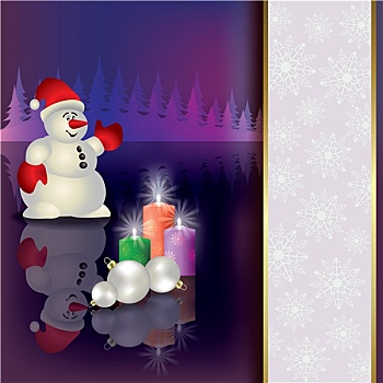 圣诞节,背景,雪人,蜡烛
