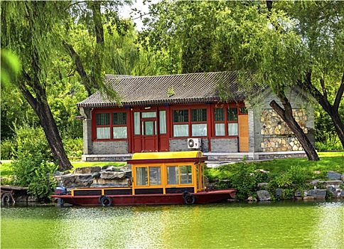 船,运河,颐和园,北京,中国