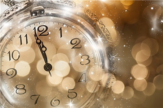 新年,午夜,老,钟表,假日