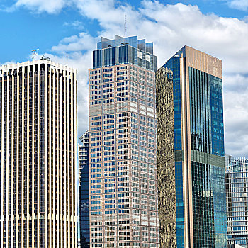 澳大利亚,悉尼,靠近,摩天大楼,钢铁,金属结构,云