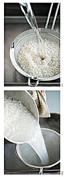 洗,稻米