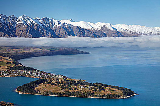 壮观,瓦卡蒂普湖,皇后镇,南岛,新西兰