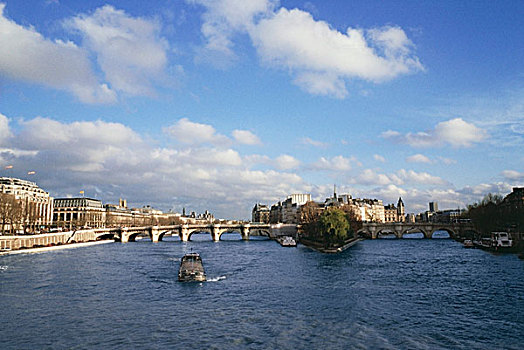 桥,上方,河,塞纳河,巴黎,法兰西岛,法国